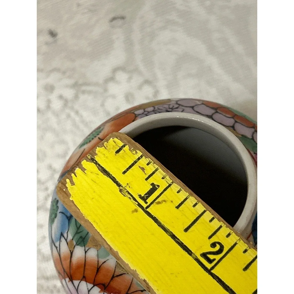 Vintage Millefleur Porcelain Bud Vase Thousand Flowers Gold Leaf 3.75 Inch